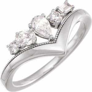14K White 1/2 CTW Lab-Grown Diamond V Ring Siddiqui Jewelers