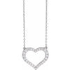 14K White 3/8 CTW Lab-Grown Diamond Heart 16-18" Necklace Siddiqui Jewelers