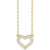 14K Yellow 1/5 CTW Lab-Grown Diamond Heart 16-18" Necklace Siddiqui Jewelers