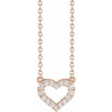 14K Rose 1/5 CTW Lab-Grown Diamond Heart 16-18" Necklace Siddiqui Jewelers