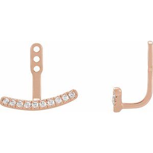14K Rose 1/5 CTW Lab-Grown Diamond Curved Bar Earring Jackets Siddiqui Jewelers