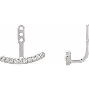 14K White 1/5 CTW Lab-Grown Diamond Curved Bar Earring Jackets Siddiqui Jewelers