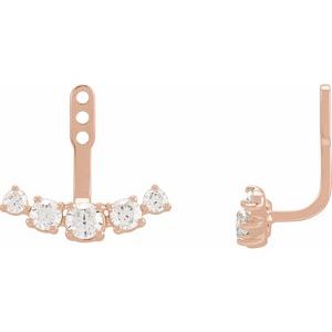 14K Rose 1 CTW Lab-Grown Diamond Curved Bar Earring Jackets Siddiqui Jewelers