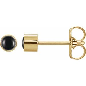 14K Yellow Natural Black Onyx Bezel-Set Earring Siddiqui Jewelers