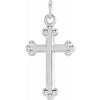 14K White 17x11 mm Cross Pendant-Siddiqui Jewelers