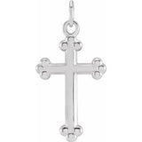 14K White 17x11 mm Cross Pendant-Siddiqui Jewelers