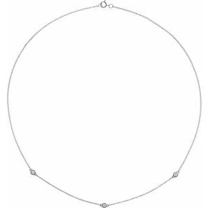 Sterling Silver 1/5 CTW Natural Diamond 3-Station 18" Necklace Siddiqui Jewelers