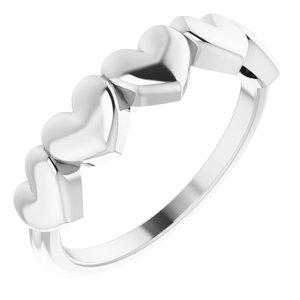 14K White Heart Ring Siddiqui Jewelers