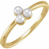 14K Yellow Cultured White Freshwater Pearl Cluster Ring Siddiqui Jewelers