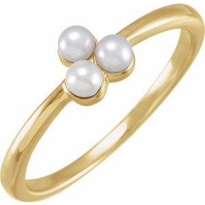 14K Yellow Freshwater Cultured Pearl Cluster Ring-Siddiqui Jewelers