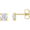 14K Yellow 5/8 CTW Rose-Cut Natural Diamond 4-Prong Claw Earrings Siddiqui Jewelers