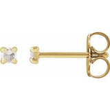 14K Yellow .05 CTW Rose-Cut Natural Diamond 4-Prong Claw Earrings Siddiqui Jewelers