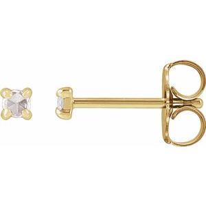 14K Yellow .05 CTW Rose-Cut Natural Diamond 4-Prong Claw Earrings Siddiqui Jewelers