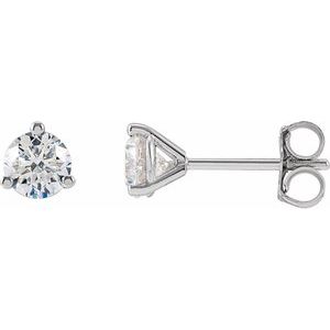 14K White 3/4 CTW Lab-Grown Diamond Stud Earrings Siddiqui Jewelers