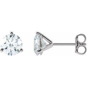 14K White 1 1/2 CTW Lab-Grown Diamond Stud Earrings Siddiqui Jewelers