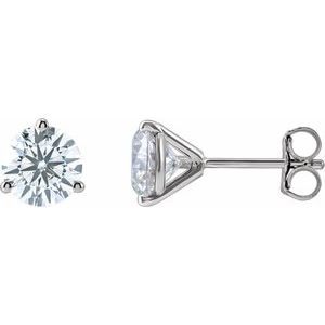 14K White 2 CTW Lab-Grown Diamond Stud Earrings Siddiqui Jewelers