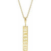 14K Yellow Blessed Bar 16-18" Necklace-Siddiqui Jewelers