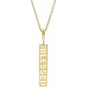 14K Yellow Blessed Bar 16-18" Necklace-Siddiqui Jewelers