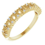 14K Yellow .07 CTW Natural Diamond Negative Space Anniversary Band Siddiqui Jewelers