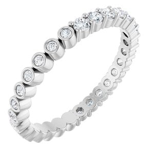 14K White 1/2 CTW Natural Diamond Reversible Eternity Band Size 7 Siddiqui Jewelers