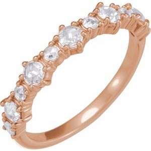 14K Rose 3 mm Round 1/2 CTW Natural Rose-Cut Diamond Anniversary Band Siddiqui Jewelers