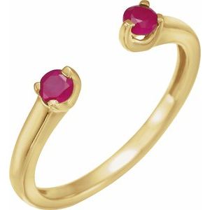 14K Yellow Natural Ruby Negative Space Ring Siddiqui Jewelers