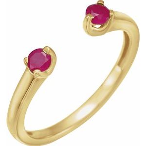 14K Yellow Ruby Negative Space Ring-Siddiqui Jewelers
