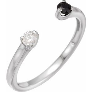 14K White Onyx & 1/10 CT Diamond Negative Space Ring-Siddiqui Jewelers