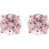 14K Rose 5 mm Natural Pink Morganite Stud Earrings Siddiqui Jewelers