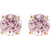 14K Yellow 5 mm Natural Pink Morganite Stud Earrings Siddiqui Jewelers