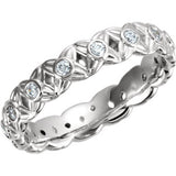 18K White 3/8 CTW Diamond Sculptural-Inspired Eternity Band Size 6 - Siddiqui Jewelers