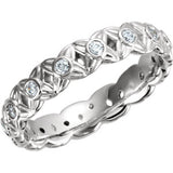 Platinum 3/8 CTW Diamond Sculptural-Inspired Eternity Band Size 8 - Siddiqui Jewelers