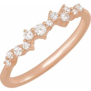 14K Rose 1/4 CTW Lab-Grown Diamond Scattered Stackable Ring Siddiqui Jewelers