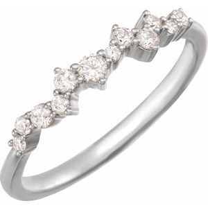 14K White 1/4 CTW Lab-Grown Diamond Scattered Stackable Ring Siddiqui Jewelers