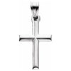 14K White 17x12 mm Hollow Cross Pendant - Siddiqui Jewelers