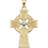 14K Yellow & White .06 CTW Diamond Cross Pendant - Siddiqui Jewelers