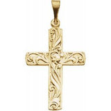 14K Yellow 20.5x15 mm Cross Pendant - Siddiqui Jewelers