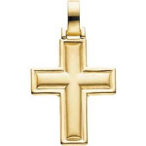 14K Yellow 30x24 mm Cross Pendant - Siddiqui Jewelers