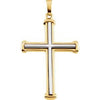 14K Yellow/White 34.75x25 mm Cross Pendant - Siddiqui Jewelers