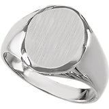 Sterling Silver 13x11 mm Oval Signet Ring - Siddiqui Jewelers