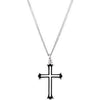 Sterling Silver 25x15.75 mm Enameled Cross 18" Necklace - Siddiqui Jewelers