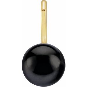 14K Yellow Cultured Black Akoya Pearl Charm/Pendant Siddiqui Jewelers