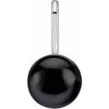 Platinum Cultured Black Akoya Pearl Charm/Pendant Siddiqui Jewelers