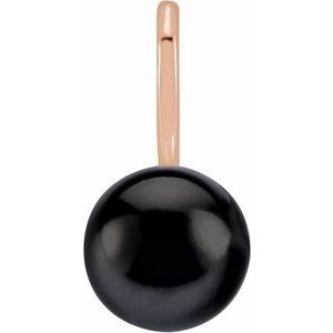 14K Rose Cultured Black Akoya Pearl Charm/Pendant Siddiqui Jewelers