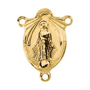 14K Yellow 20x15 mm Blessed Virgin Rosary Center - Siddiqui Jewelers