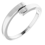 14K White Engravable Bypass Ring Siddiqui Jewelers