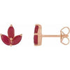 14K Rose Natural Ruby Cluster Earrings Siddiqui Jewelers