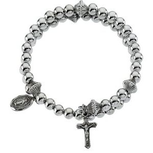 Sterling Silver Bead Wrap Rosary - Siddiqui Jewelers