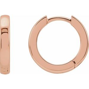 14K Rose Hinged 14 mm Hoop Earring Siddiqui Jewelers