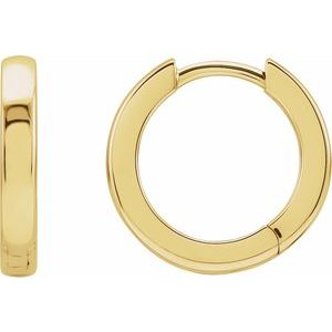 14K Yellow Hinged 14 mm Hoop Earring Siddiqui Jewelers